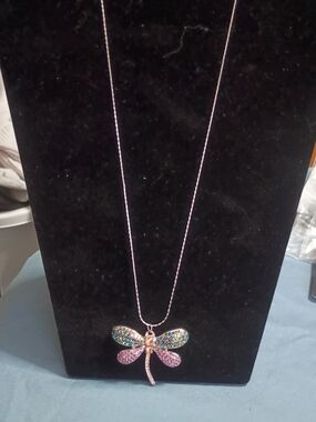 paparazzi Multicolor Crystal Dragonfly Pendant Necklace
